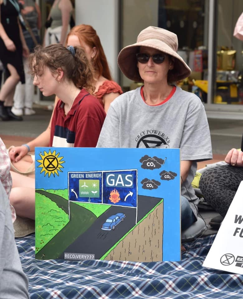 Tasmania declared it is powered entirely by renewable electricity but Hobart rebels still sat in silence to support the National Day of Action against Gas.