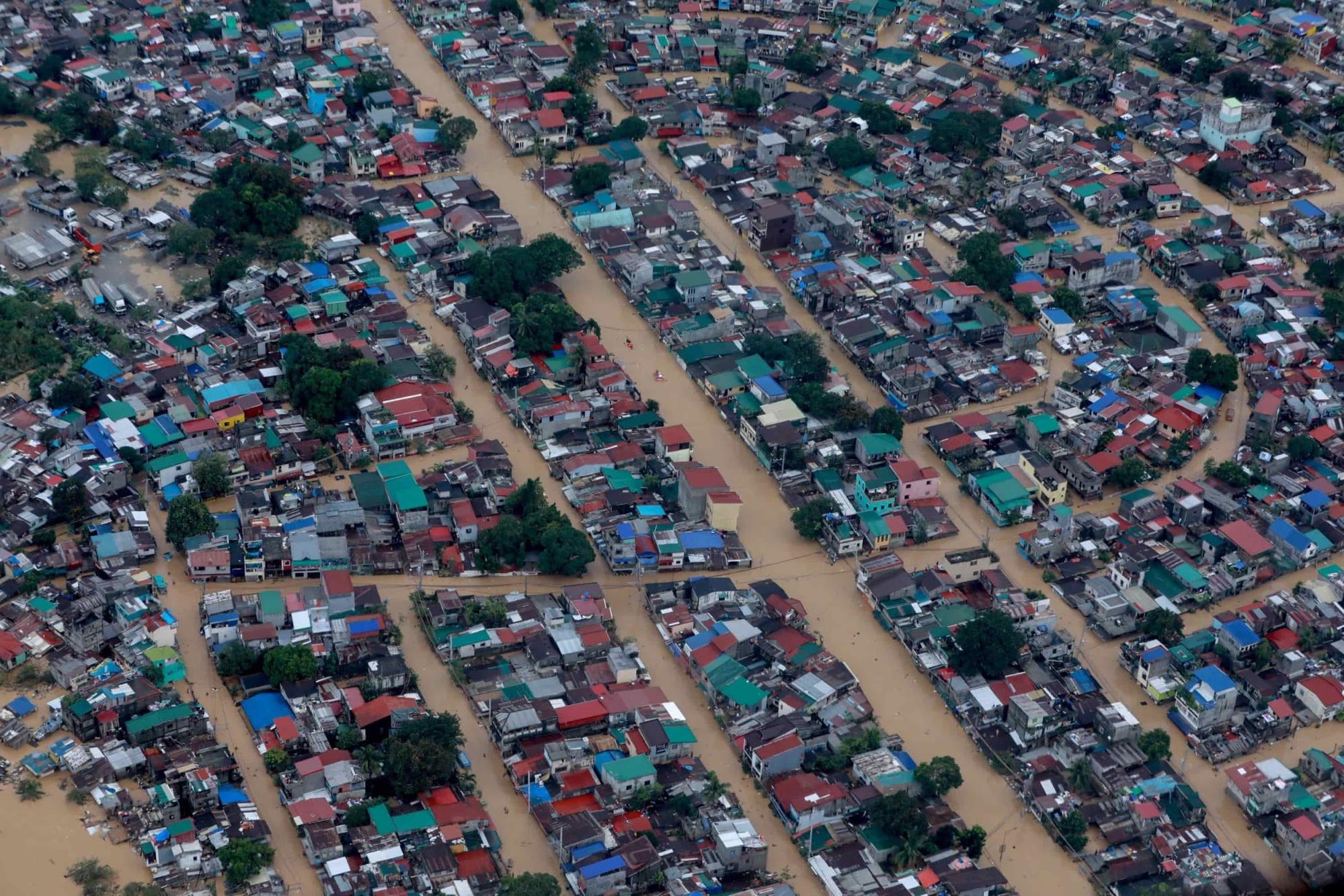 The City of Manila, capital of The Philippines, underwater after Typhoon Vamco